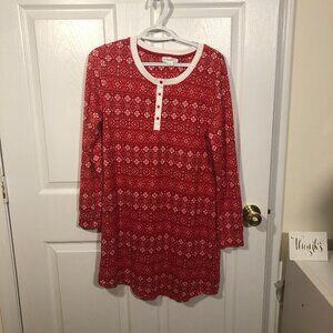 Laura Ashley women red long sleeve pajama top, size M